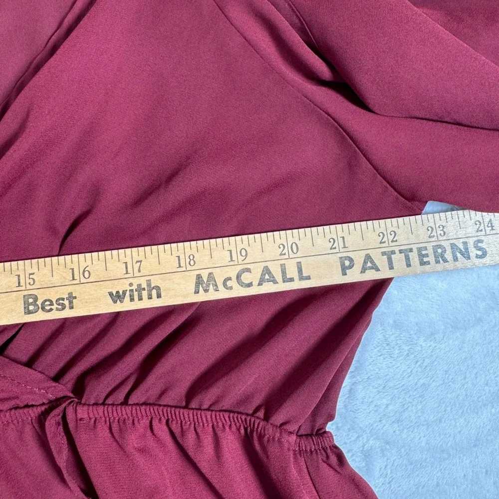 Torrid Burgundy Cold Shoulder High Low Maxi Dress 2 2X 10697312 | Womens Plus 2X - Picture 8 of 9